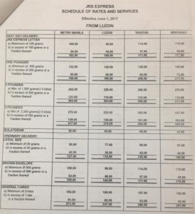 JRS Rates Effective June 2017